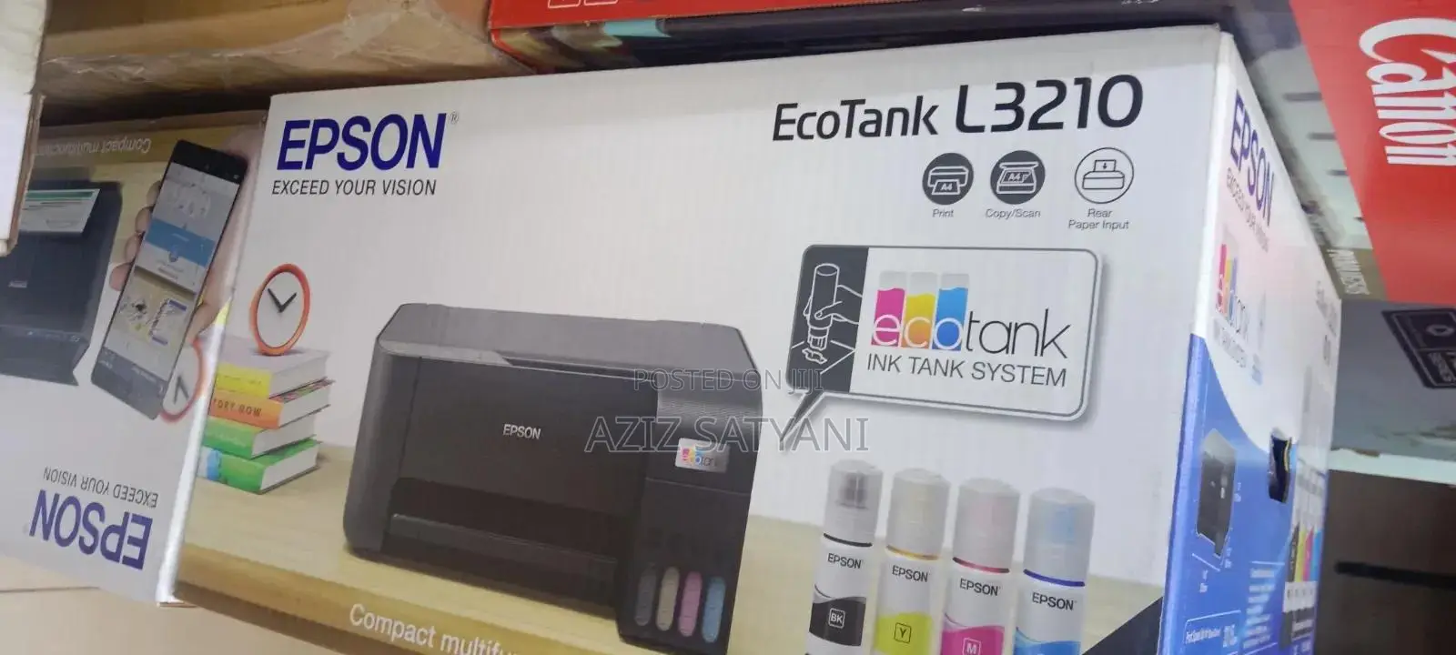 Epson Ecotank L3210 Compact 3-in-1 (Print, Scan, Copy) Inkjet Printer