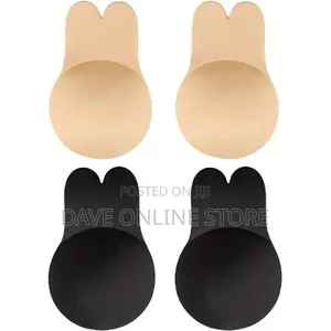 Strapless Sticky Bra, Backless Adhesive Push Up Bra- Black/Brown