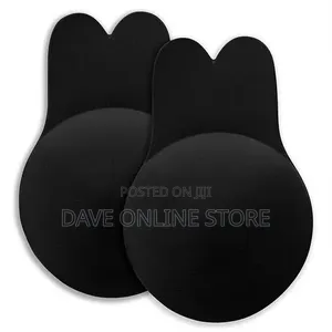 Strapless Sticky Bra, Backless Adhesive Push Up Bra- Black/Brown