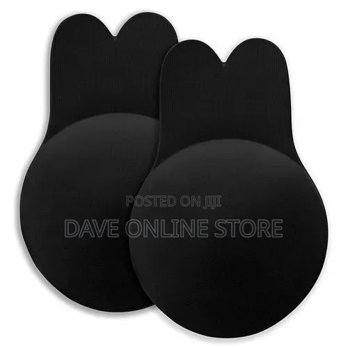 Strapless Sticky Bra, Backless Adhesive Push Up Bra- Black/Brown