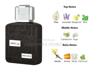 This Lattafa Ramz Silver Eau De Parfum Comes in a Black Bottle