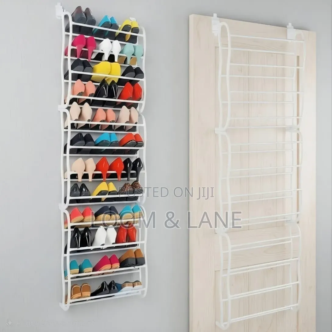 Metal 36-Pair Over-the-Door Shoe Rack