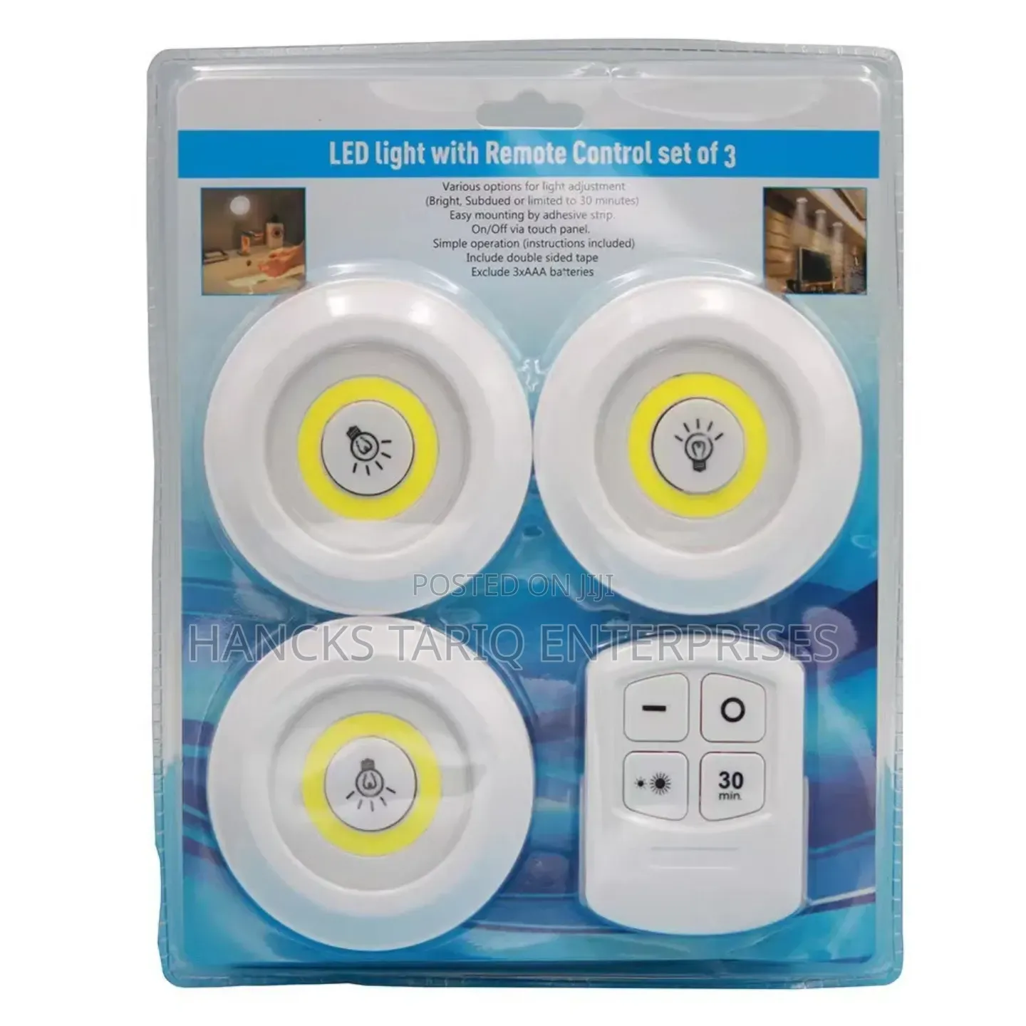 Wireless Led Lights With Remote Control (Set of 3)