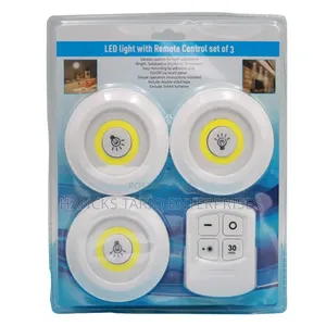 Wireless Led Lights With Remote Control (Set of 3)