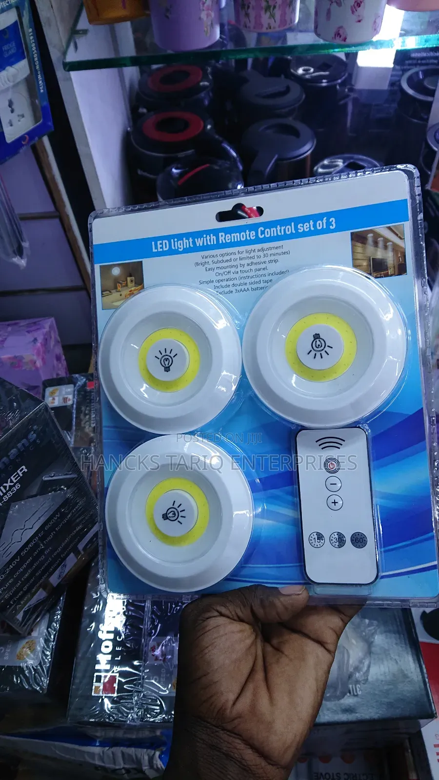 Wireless Led Lights With Remote Control (Set of 3)