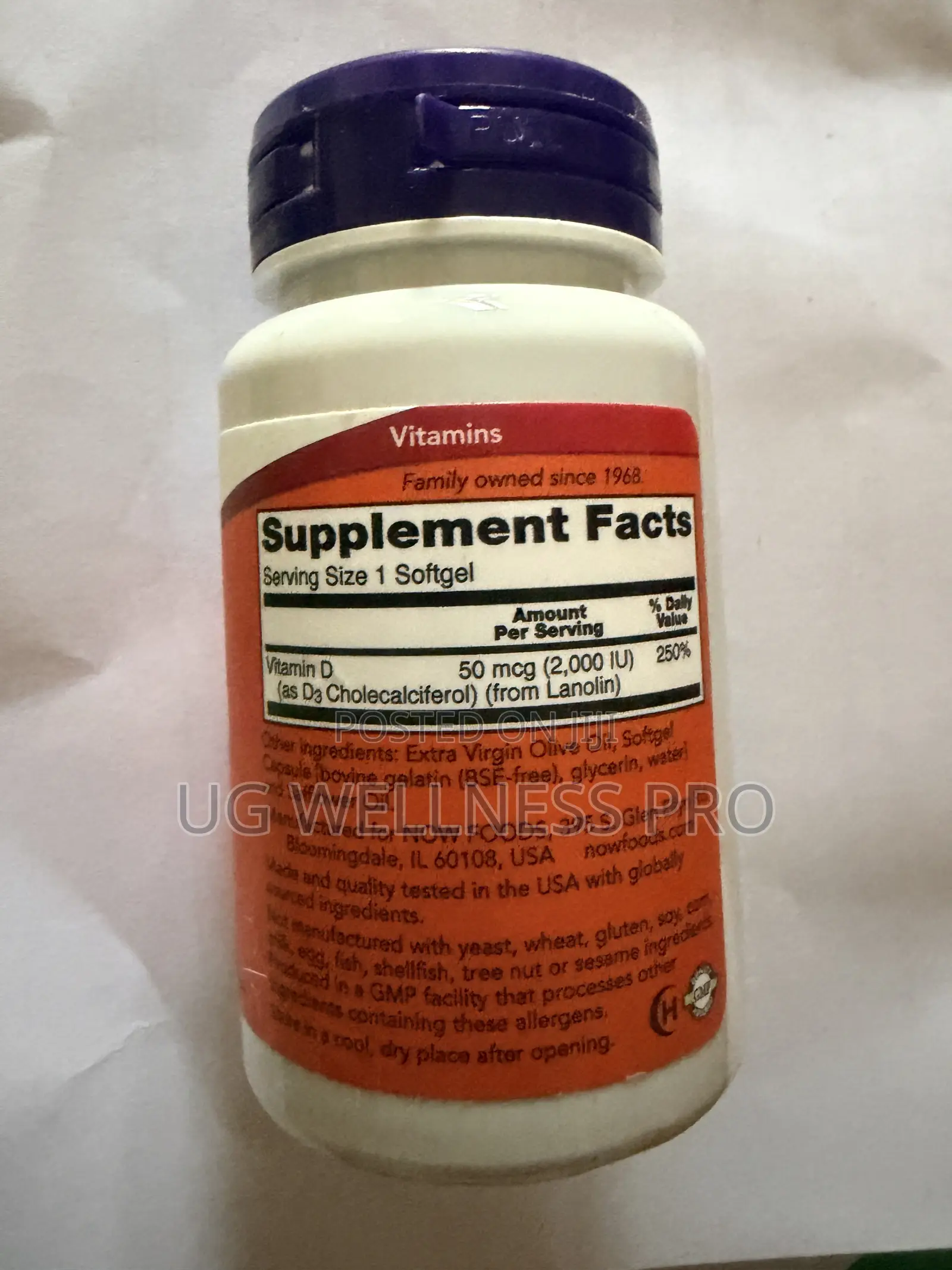 Now Foods Vitamin D3 2000 Iu, High Potency 240 Softgels