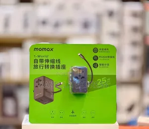 Momax Ua20 One World 25w Gan Adapter 3 Ports+Multi Plug Travel Adapter