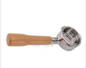 Coffee Portafilter With a Wooden Handle