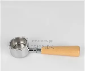 Coffee Portafilter With a Wooden Handle