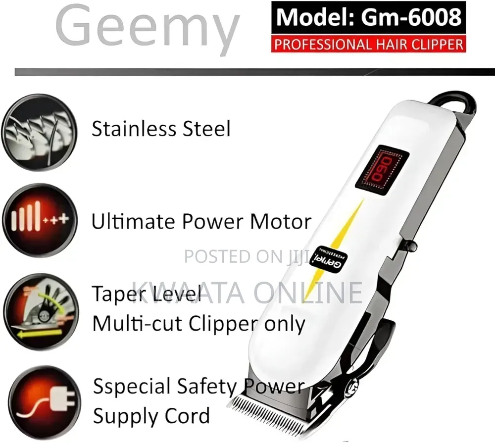 Geemy Rechargeable Cordless Clipper Shaver Machine Multi Cut
