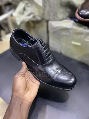 Franco Banate Black Leather Office Shoes