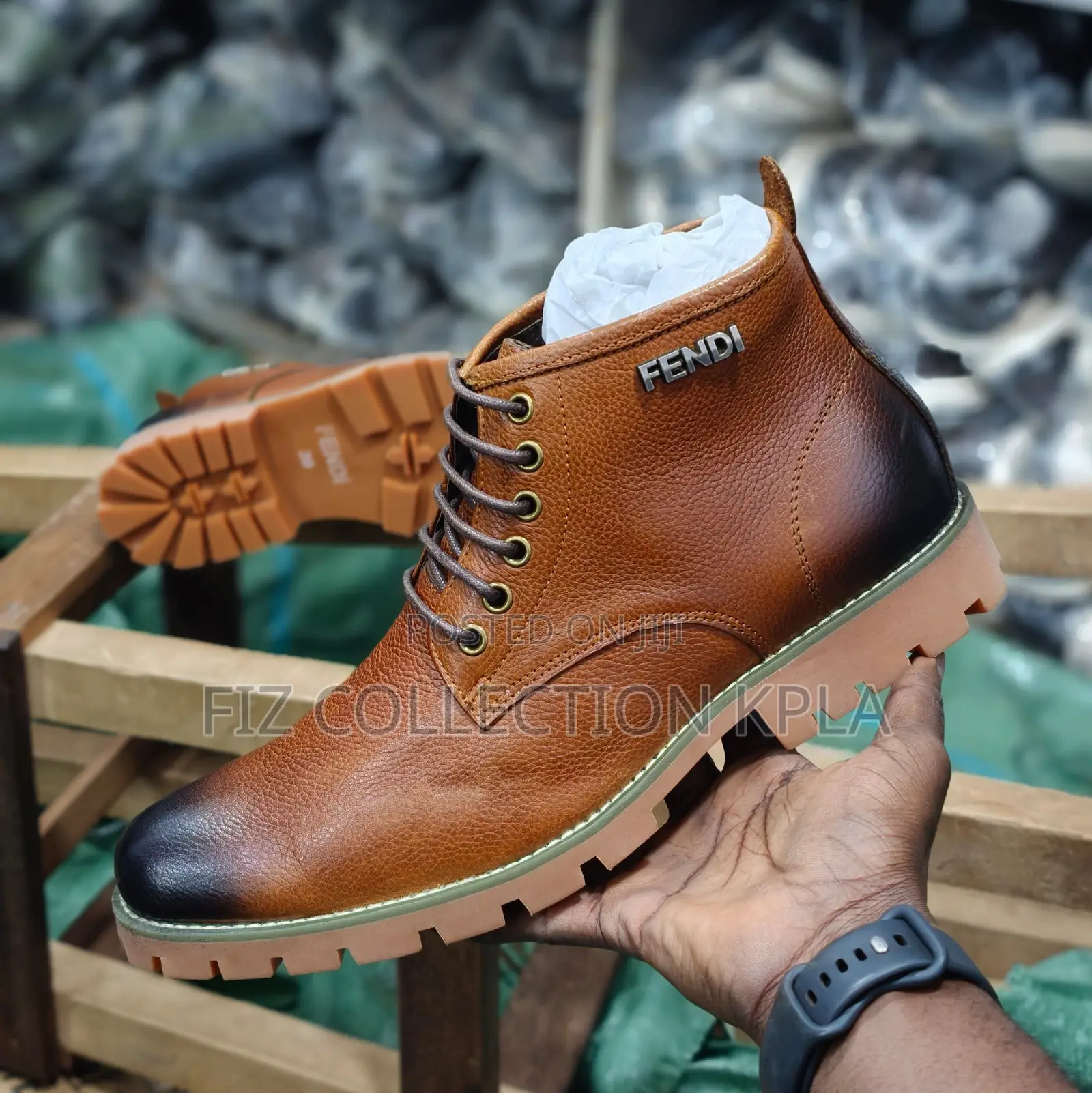 Original Pure Leather Brown Fendi Boot