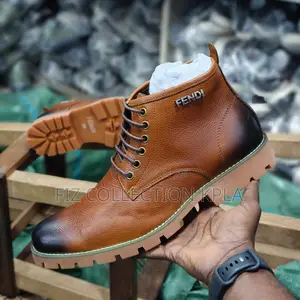 Original Pure Leather Brown Fendi Boot