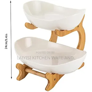 2layer Modern Serving Bowls With Stand Elegant Fruit Dessert Display