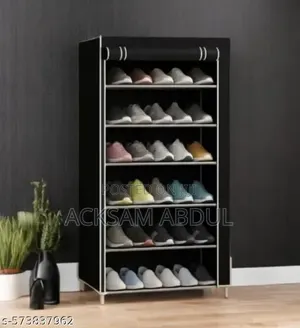 Shoe Organizer With a Fabric Dust Cover