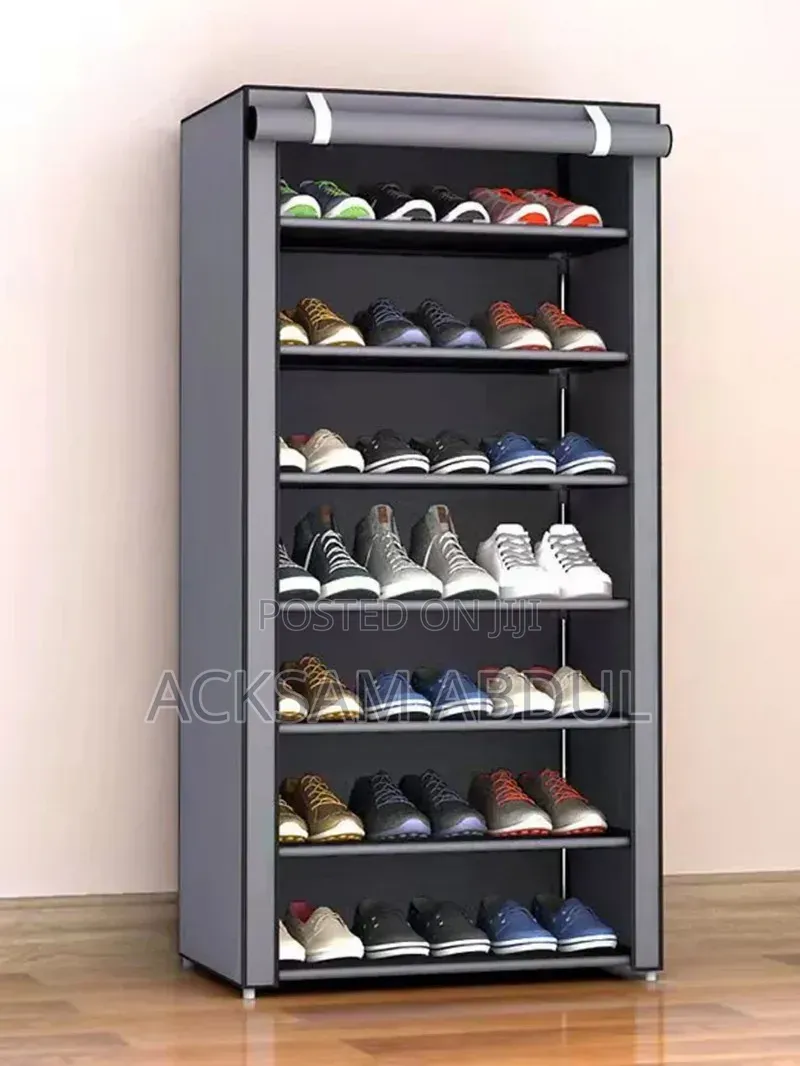 Shoe Organizer With a Fabric Dust Cover