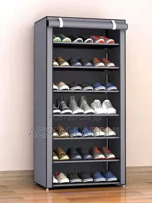Shoe Organizer With a Fabric Dust Cover