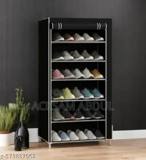 Shoe Organizer With a Fabric Dust Cover