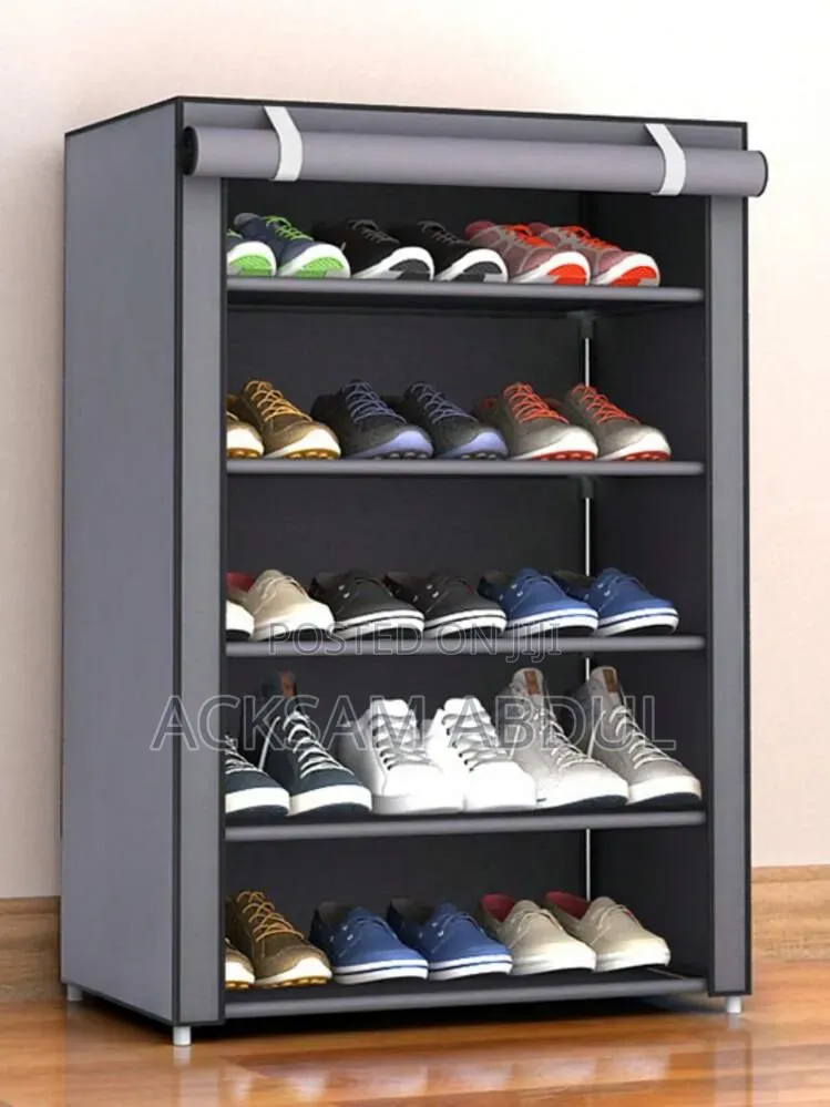 Shoe Organizer With a Fabric Dust Cover