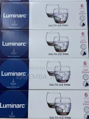 Genuine Luminarc Salto Ice Pink Glass Tumblers (Dozen / 12 Pieces)