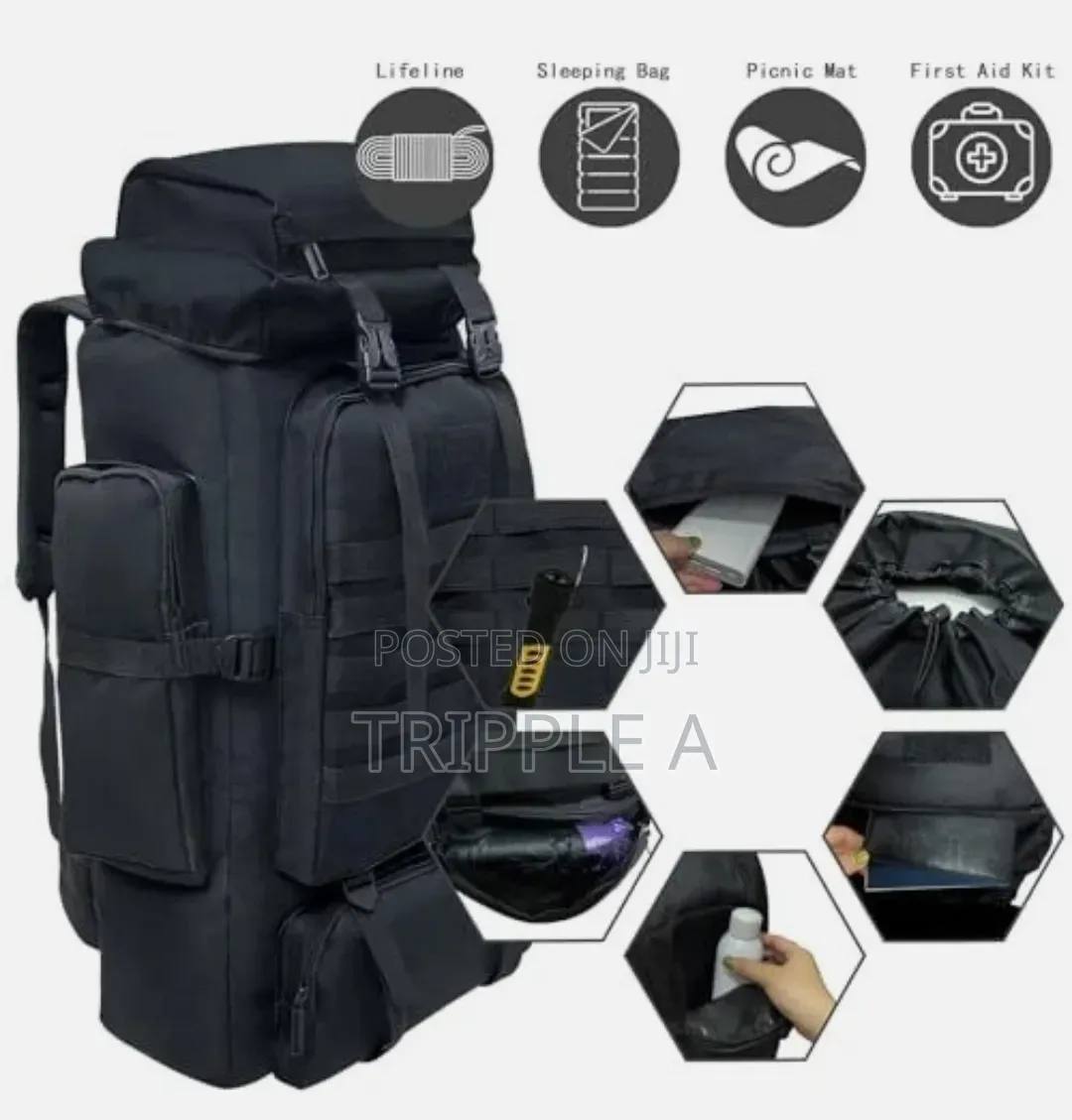 Large Capacity Canvas Hiking Backpack Bag