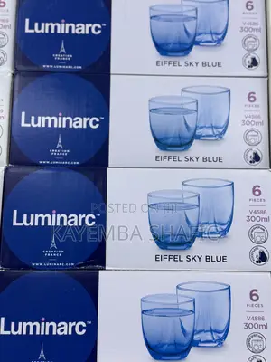 Original Luminarc Eiffel Sky Blue Glasses (1 Dozen / 12 Pieces)
