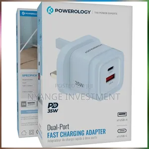 Powerology Dual-Port Fast Charging Adapter.