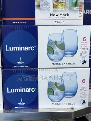 Genuine Luminarc Maine Sky Blue Glasses – 1 Dozen (12 Pcs)