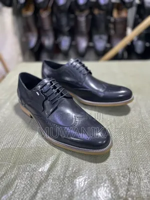 Classic Lace Up Formal Oxford Shoes-Black