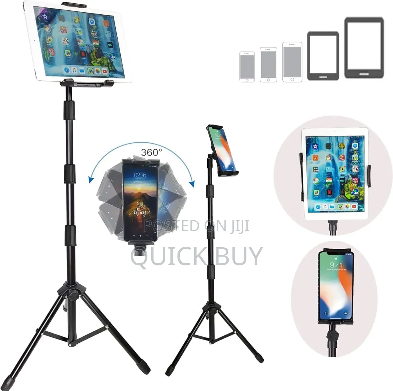 Mobile and Tablet Tripod Floor Stand
