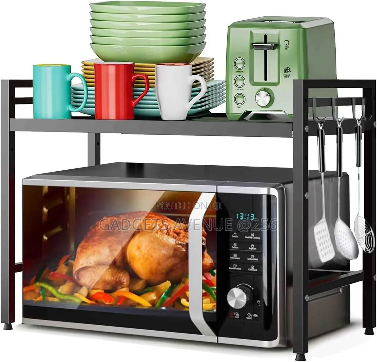 Extendable Kitchen Shelf Organizer Is Made of Durable Carbon Steel