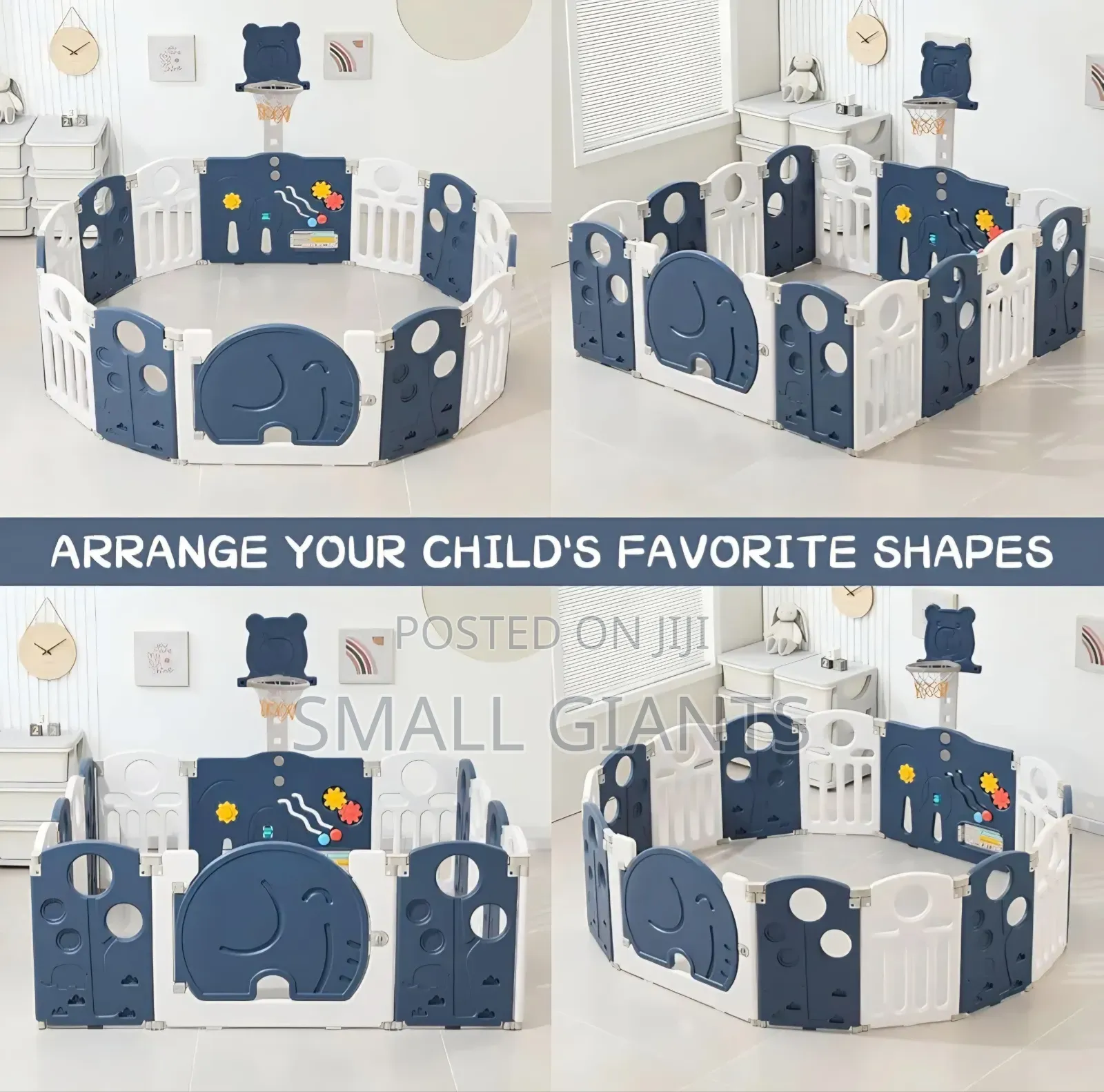 Kids Foldable Activity Centre Playpen With Basketball Hoop