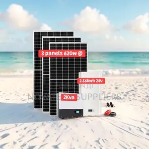 Home Office Hybrid Solar Kit With 24v 100ah Lithium Battery