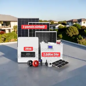 Clean Energy Solar System - 2.56kwh Solar Power Kit, 24v 100ah Battery