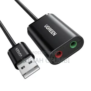 Ugreen Us205 Usb 2.0 to 3.5mm Headphone External Sound Adapter (Black)