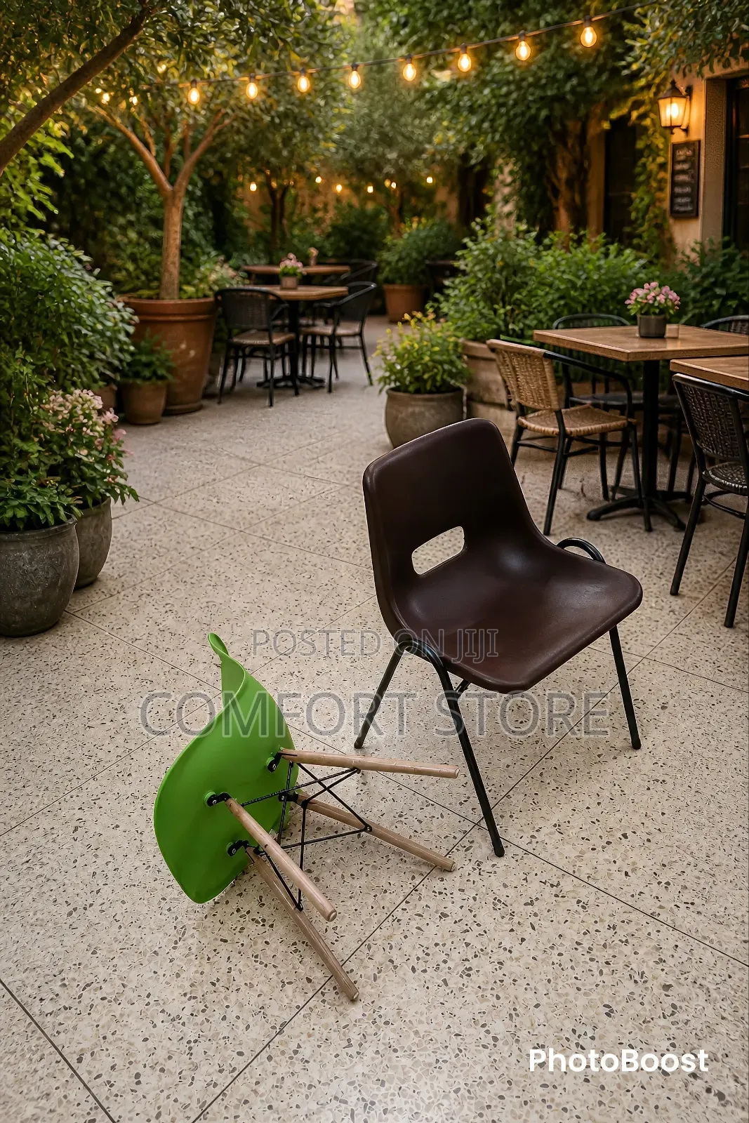 Imported Plastic Chairs Coffee Brown