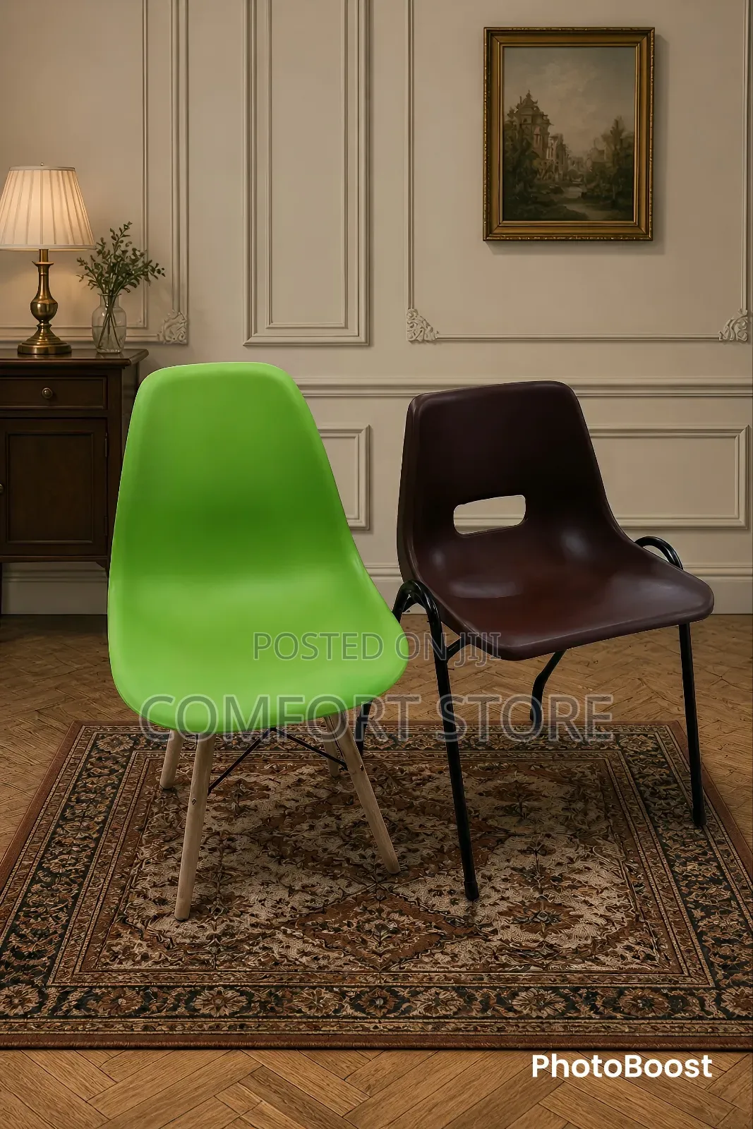 Imported Plastic Chairs Coffee Brown