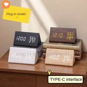 ​Triangular Wooden Digital Desk Clock