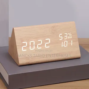 ​Triangular Wooden Digital Desk Clock