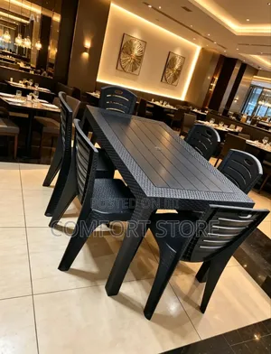For Classic Black Dinning With 6 Chairs Plastic Table