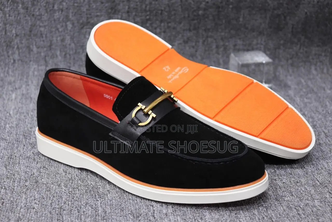 Satoni Ferragamo Black Suede Loafers