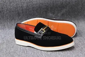 Satoni Ferragamo Black Suede Loafers