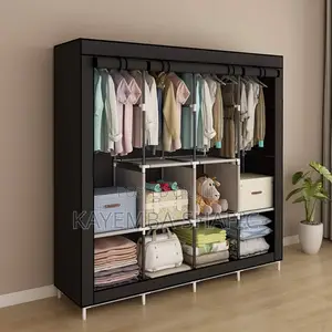 Premium 4-Column Portable Fabric Wardrobe Clothes Organizer