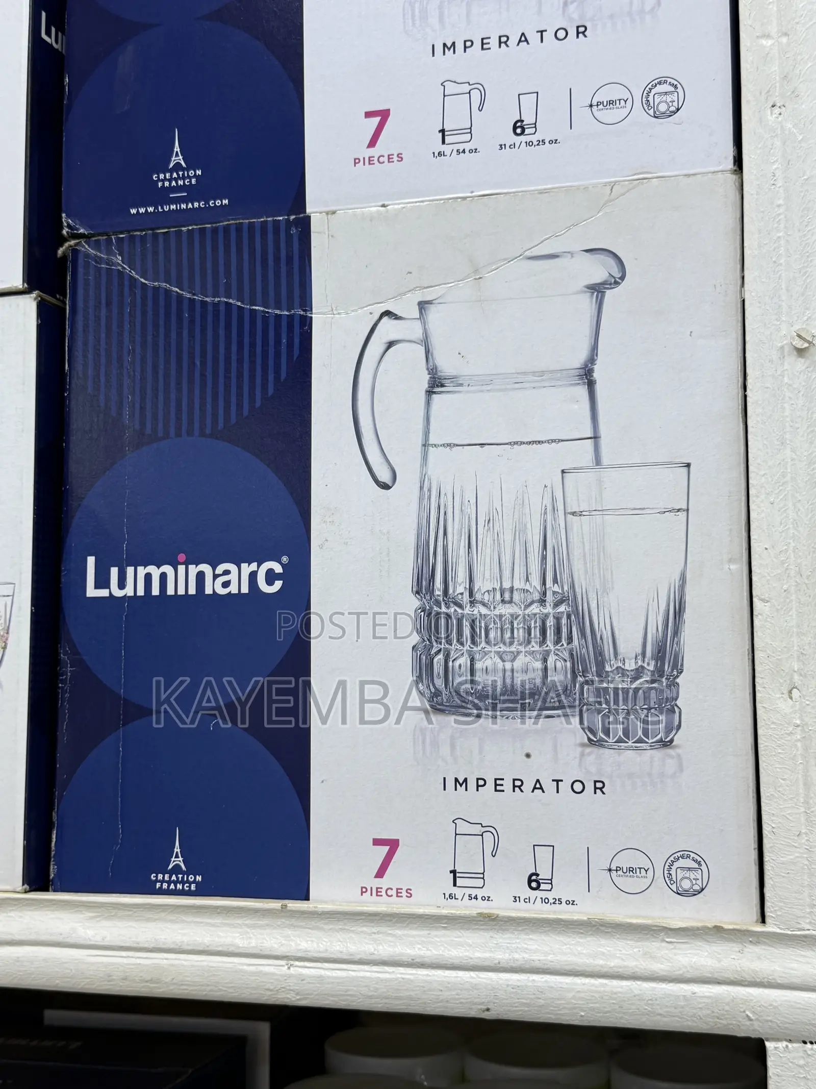 Luminarc Imperator 7-Piece Glass Water and Juice Beverage Set