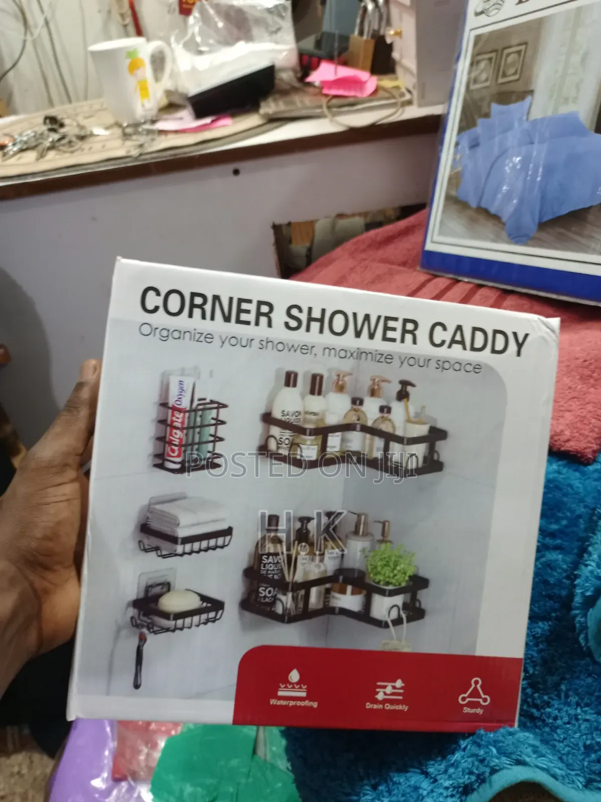 Black Metal Corner Shower Caddy Set