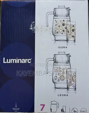 Leora Luminarc 7-Piece Glass Drinkware Set (1 Jug 6 Glasses)