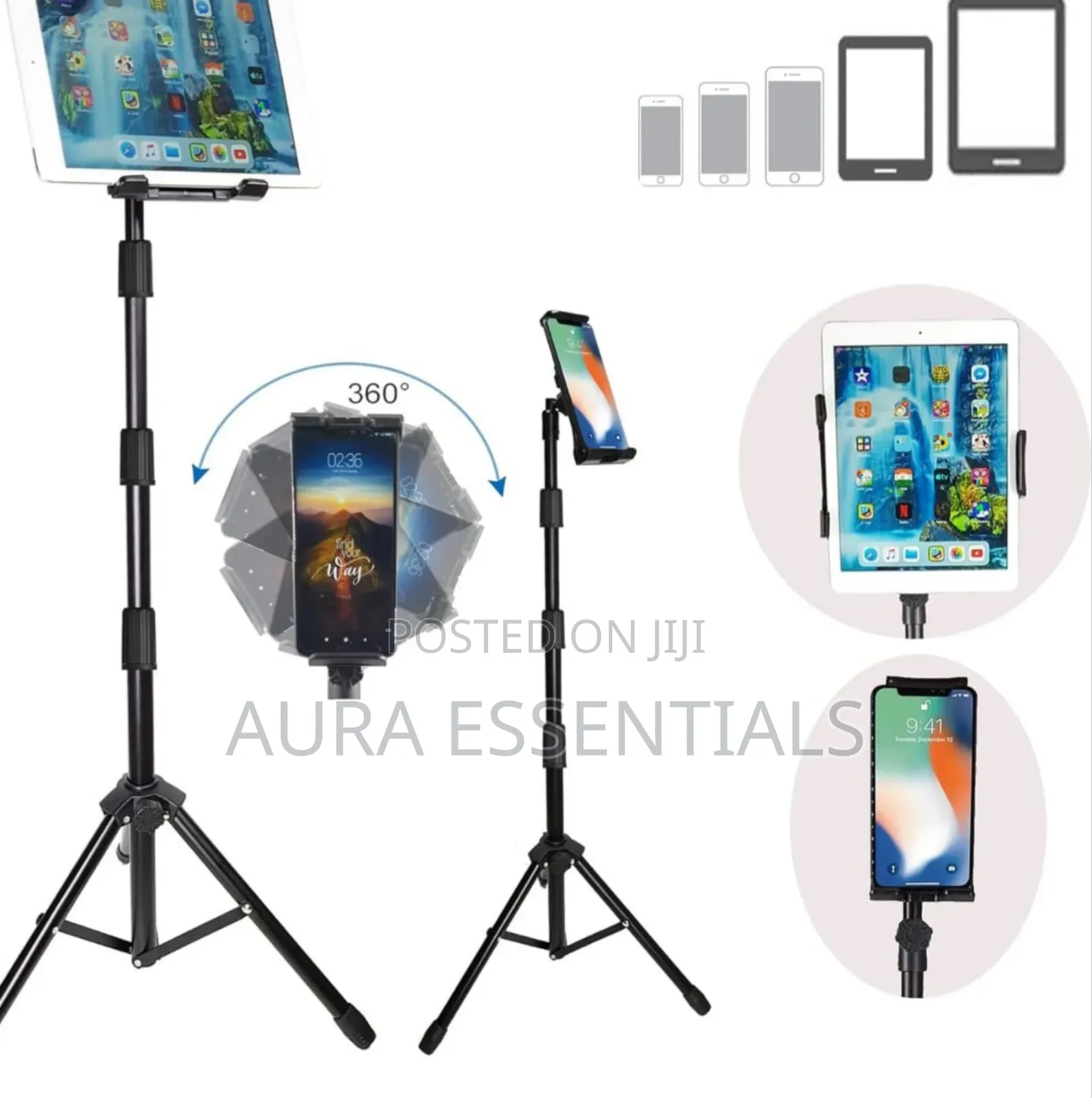 Mobile and Tablet Tripod Floor Stand