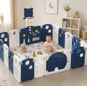 Kids Foldable Activity Centre Playpen With Basketball Hoop