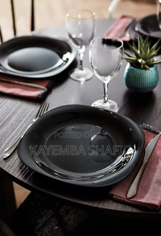 12pcs Luminarc Carine Black Dinner Plates Set