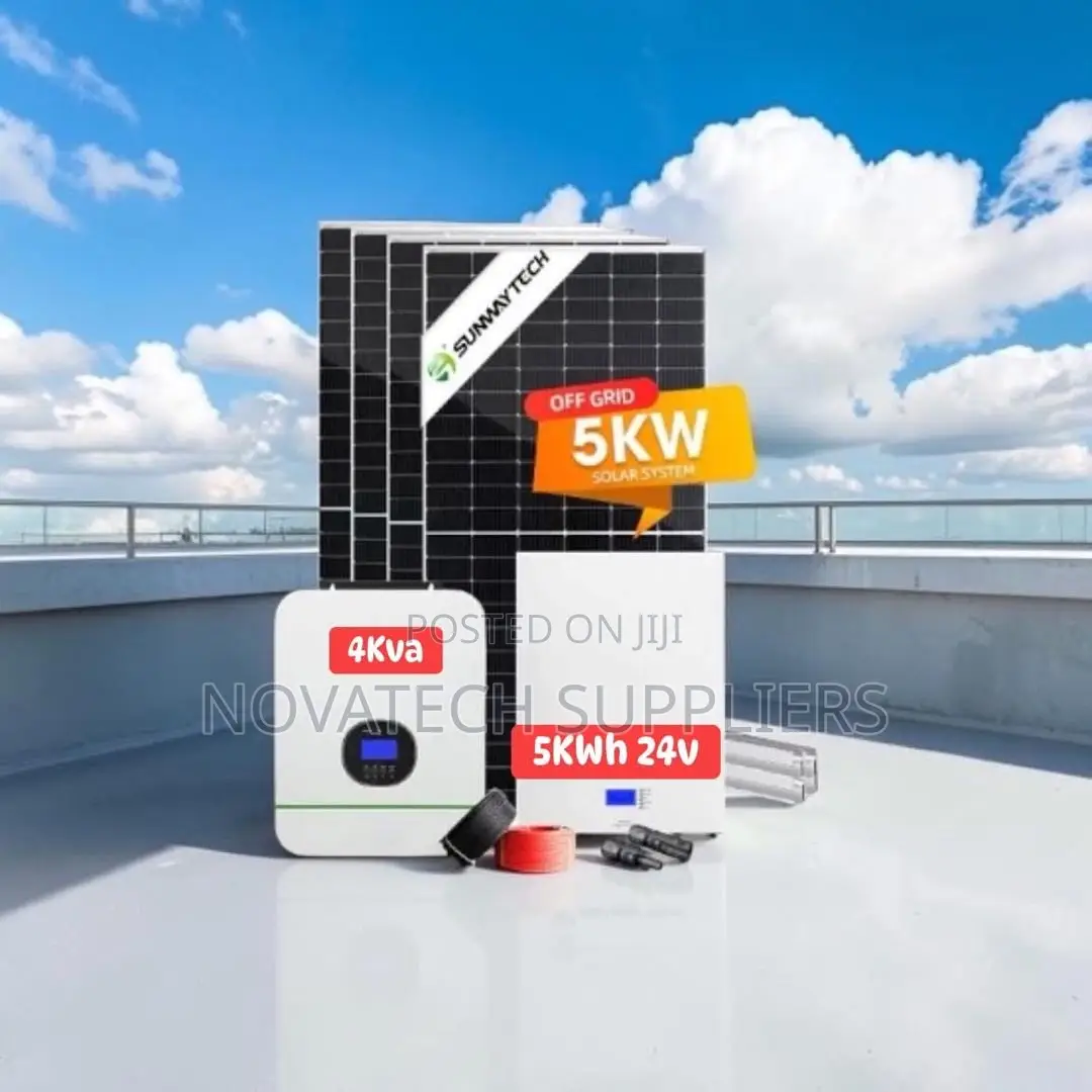 High Efficiency 5kwh Hybrid Solar 4kva Inverter Included- Full System